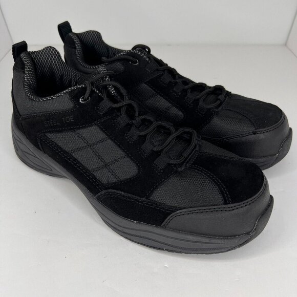 Brahma Mens MNBR0241000 Black Adan Steel Toe Slip Resistant Size 10.5 Work Shoes - Picture 2 of 10